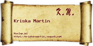Kriska Martin névjegykártya